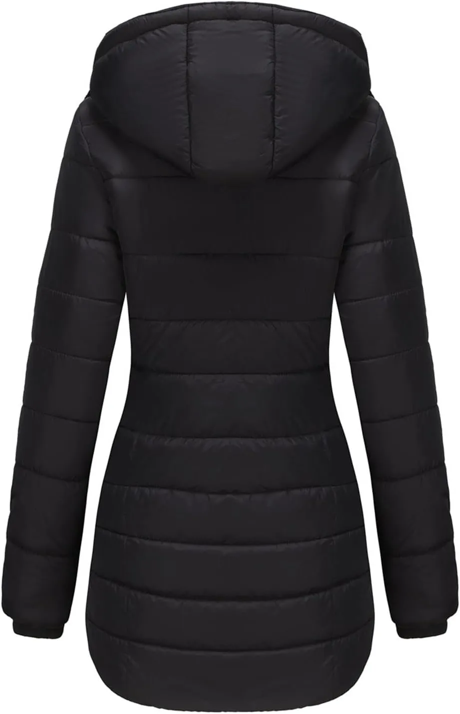 2023 Womens Packable Puffer Coat Trendy Windproof Lightweight Down Jacket Winter Warm Long Puffer Coat with Detachable Hood