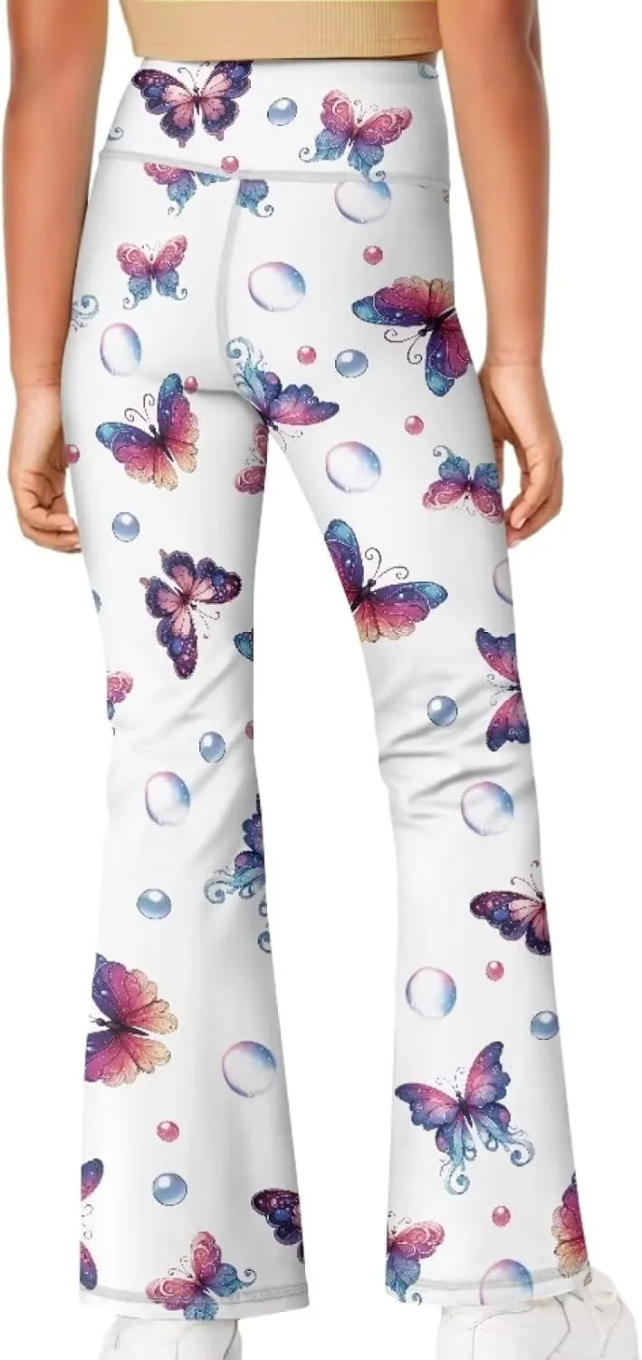 5-14 Bell Bottoms for Girls Cute Yoga Pants for Girls Flare Leggings Kid
