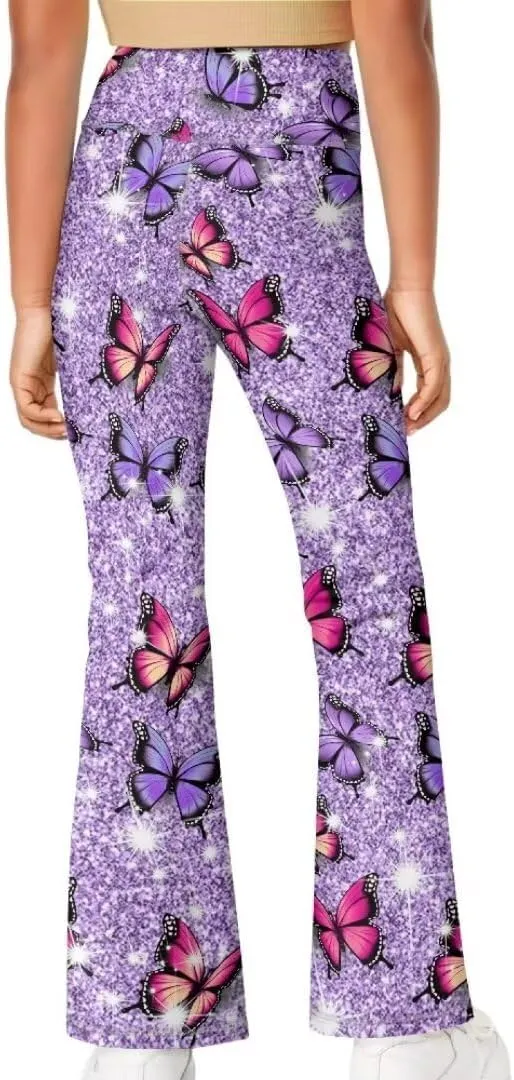 5-14 Bell Bottoms for Girls Cute Yoga Pants for Girls Flare Leggings Kid