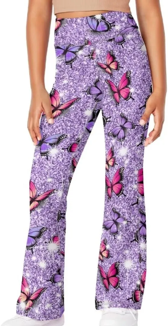 5-14 Bell Bottoms for Girls Cute Yoga Pants for Girls Flare Leggings Kid