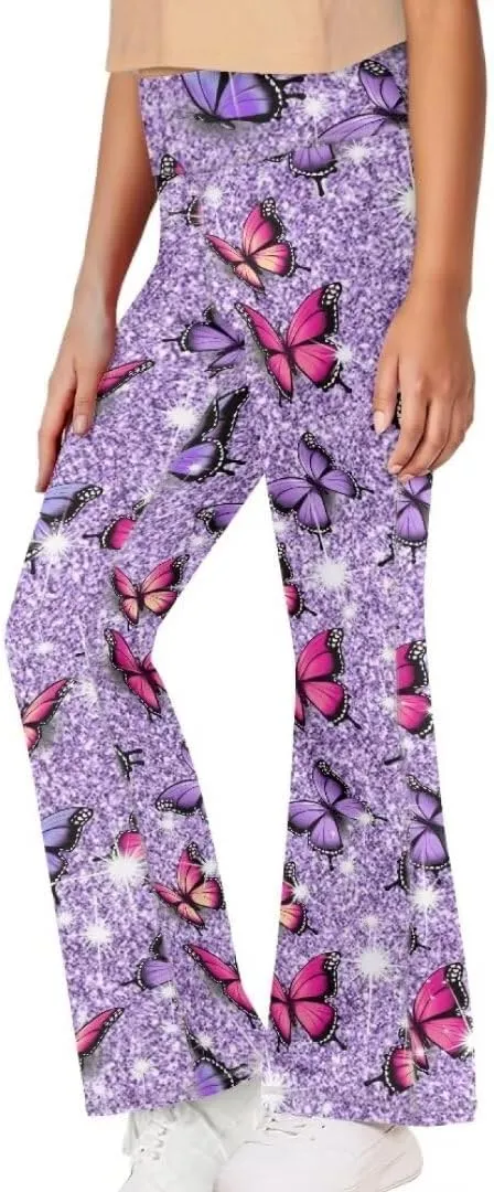5-14 Bell Bottoms for Girls Cute Yoga Pants for Girls Flare Leggings Kid