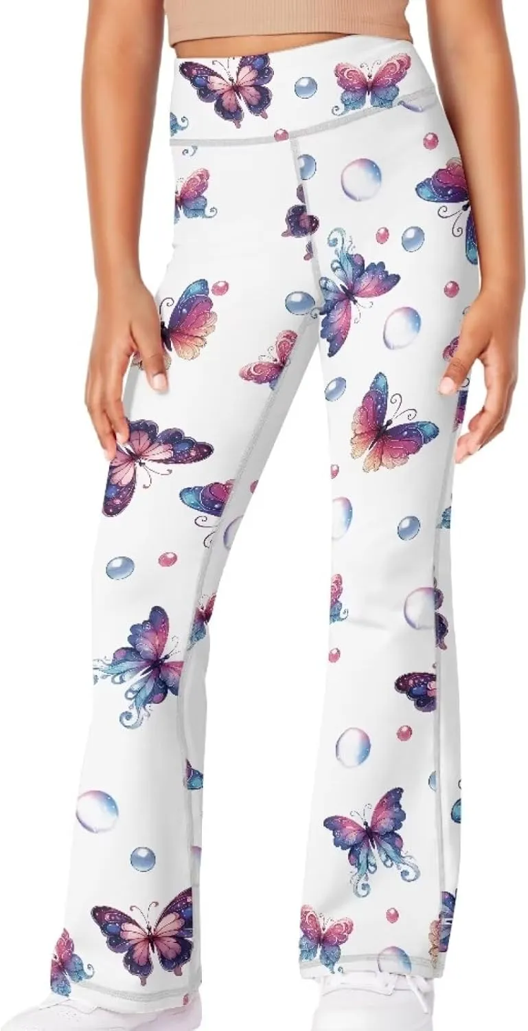 5-14 Bell Bottoms for Girls Cute Yoga Pants for Girls Flare Leggings Kid