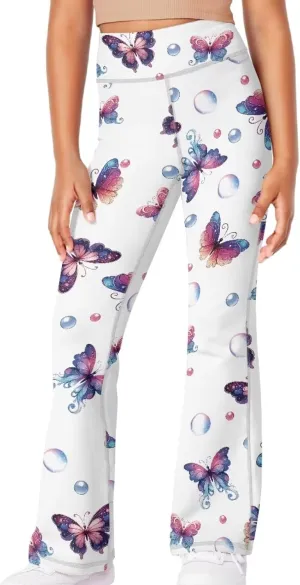 5-14 Bell Bottoms for Girls Cute Yoga Pants for Girls Flare Leggings Kid