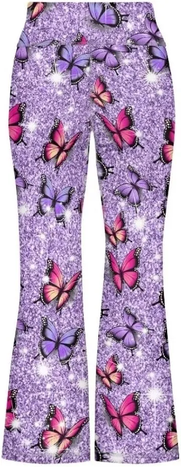 5-14 Bell Bottoms for Girls Cute Yoga Pants for Girls Flare Leggings Kid