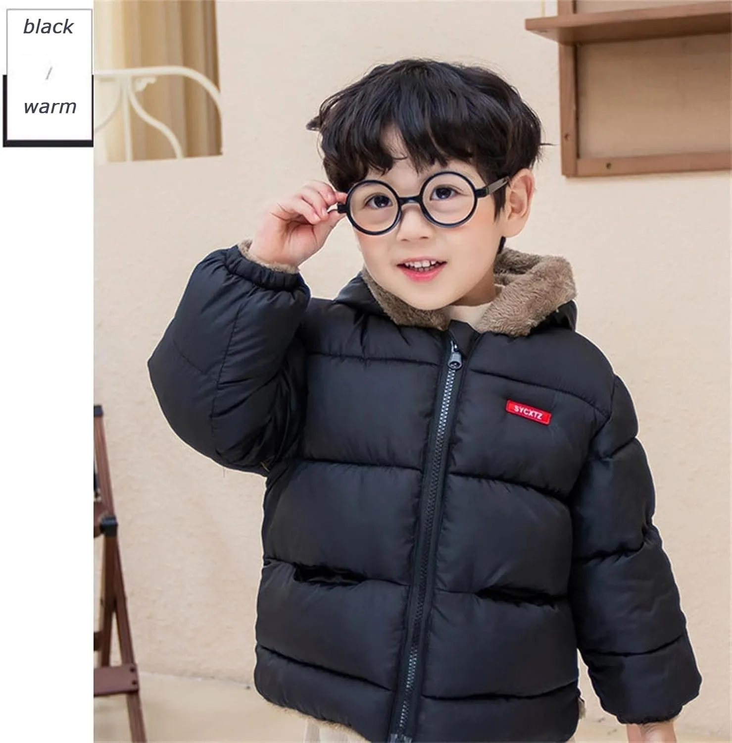 6M-5T Baby Bear Ears Shape Toddler Winter Fleece Boys Girls Coat Cute Hooded Jackets with Pockets Outwear