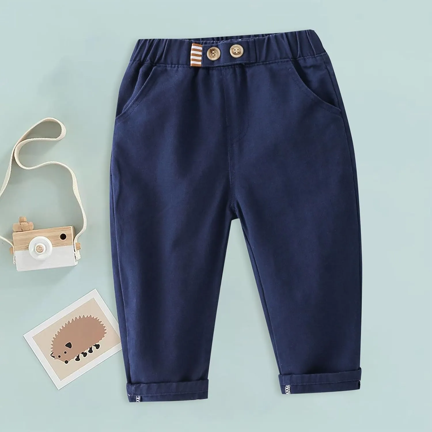 AIMAOMI Toddler Boys Corduroy Pants Cargo Sweatpants Solid Elastic Waist Casual Long Comfy Trousers Summer Clothes