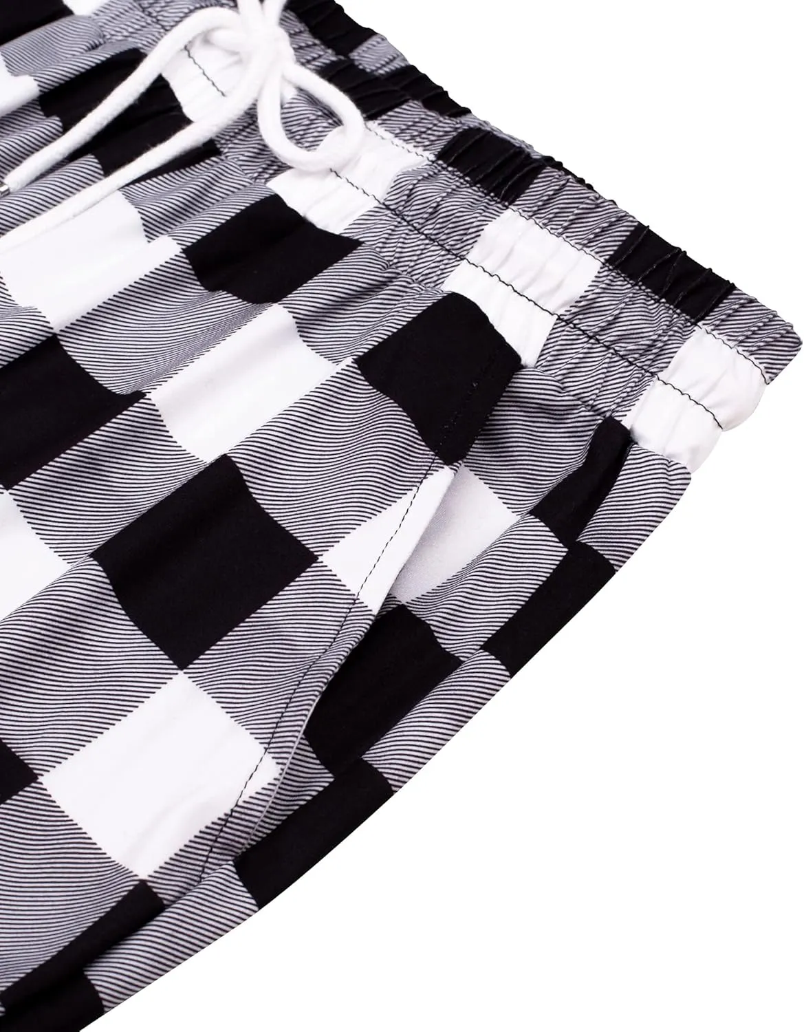Alimens & Gentle Womens Pajama Pants Plaid Stretch Comfy Lounge Pants Drawstring Sleep Bottoms with Pockets