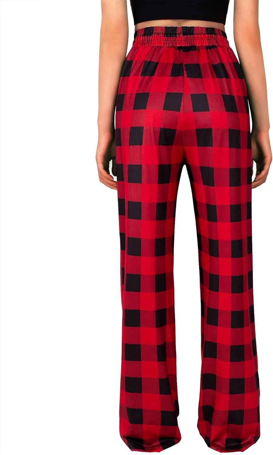 Alimens & Gentle Womens Pajama Pants Plaid Stretch Comfy Lounge Pants Drawstring Sleep Bottoms with Pockets