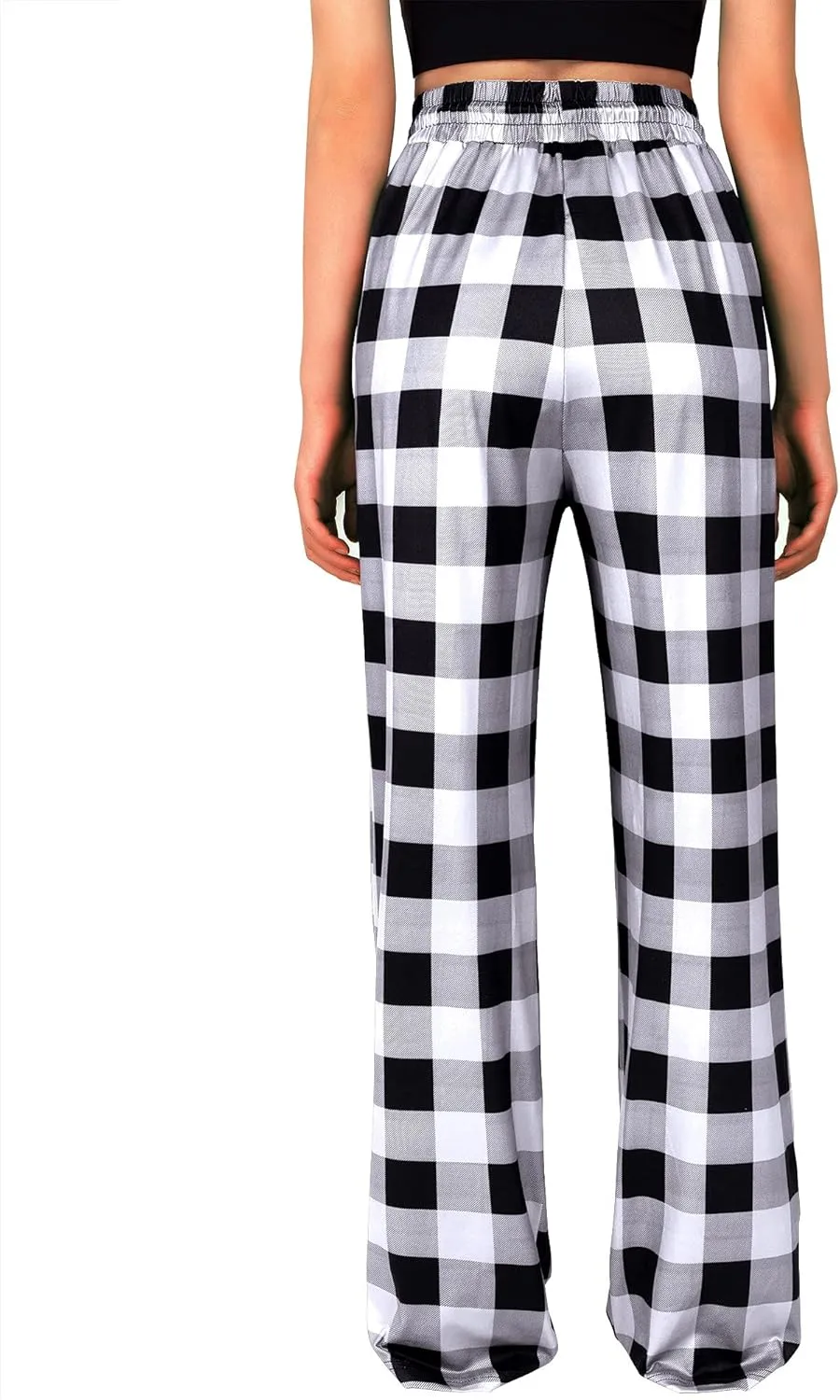 Alimens & Gentle Womens Pajama Pants Plaid Stretch Comfy Lounge Pants Drawstring Sleep Bottoms with Pockets