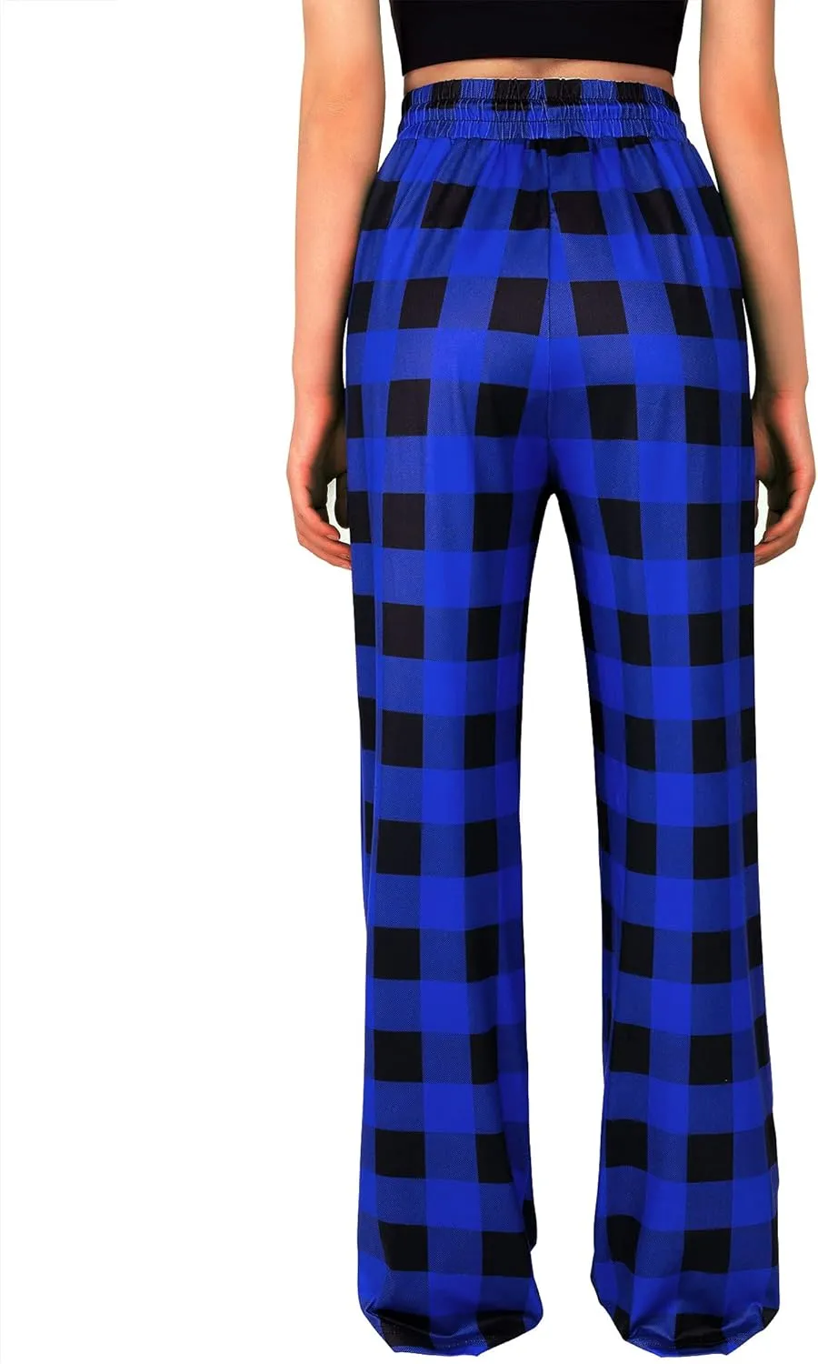 Alimens & Gentle Womens Pajama Pants Plaid Stretch Comfy Lounge Pants Drawstring Sleep Bottoms with Pockets