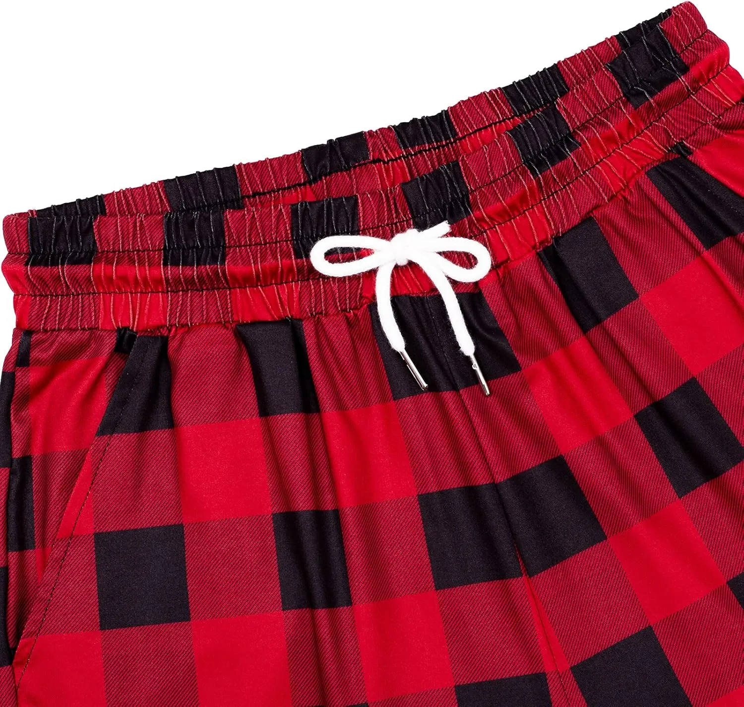 Alimens & Gentle Womens Pajama Pants Plaid Stretch Comfy Lounge Pants Drawstring Sleep Bottoms with Pockets