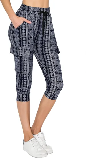 ALWAYS Capri Cargo Jogger Pants for Women - Super Soft Casual Drawstrings Track Cuff Bottoms