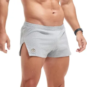AMY COULEE Mens Cotton Gym Shorts Bodybuilding Lifting Lounge Split Shorts Lightweight Sleep Bottoms