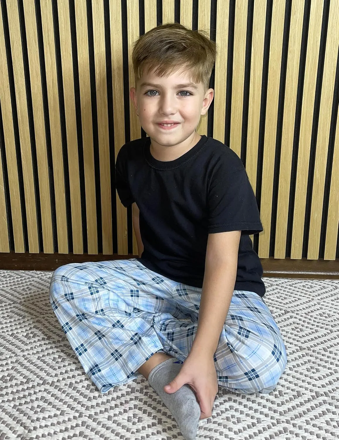 Arshiner Boys Pajama Pants Long Sleep Plaid Pants Soft Lounge Pj Bottoms with Pockets