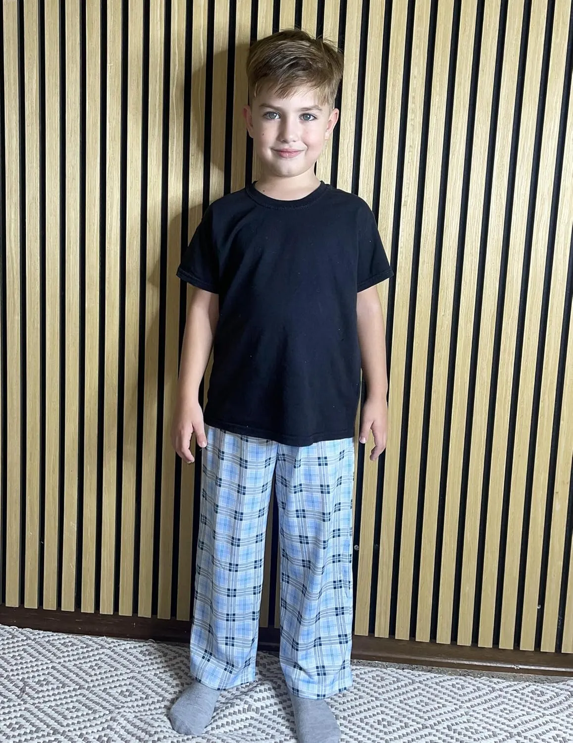 Arshiner Boys Pajama Pants Long Sleep Plaid Pants Soft Lounge Pj Bottoms with Pockets