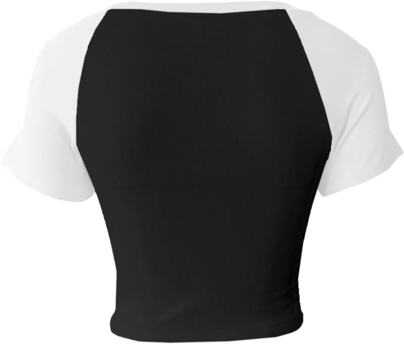 Avanova Women Graphic Raglan Short Sleeve Crop Top Color Block Crewneck Baby Tee Shirt