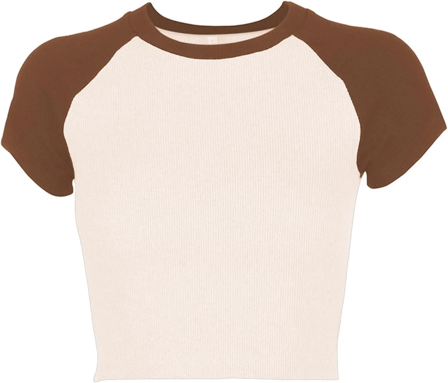 Avanova Women's Letter Print Tee Short Sleeve Round Neck Slim Fit Crop Top T Shirt