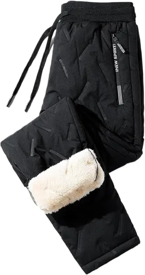 AYGJKIE Men's Jogging Trousers, Winter Fleece Lined Training Trousers, Warm Fleece Plush Lined Jogger Trousers, Sweatpants