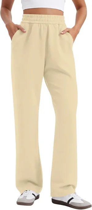 Baggy Sweat Pants for Women Y2k High Waisted Lounge Pants Casual Loose Petite Pants Elastic Waist Wide Leg Pants