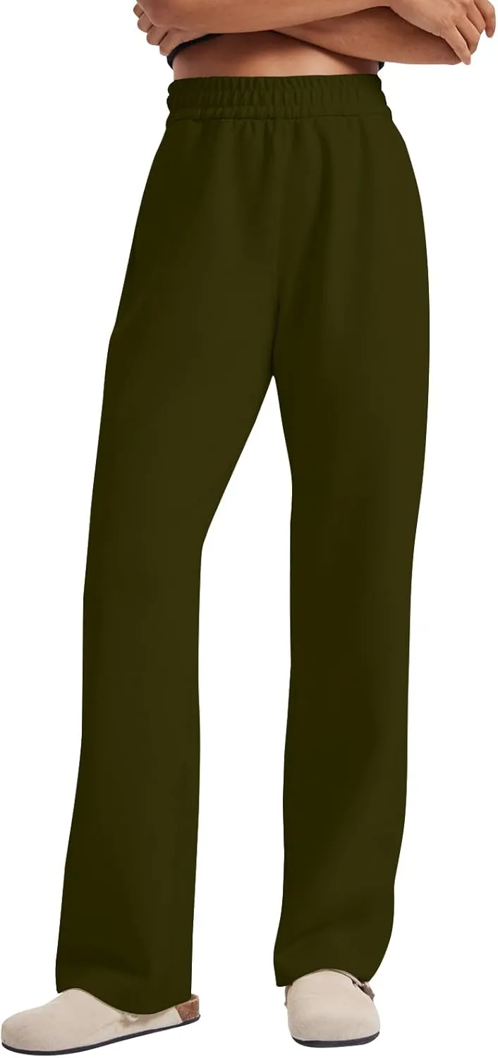 Baggy Sweat Pants for Women Y2k High Waisted Lounge Pants Casual Loose Petite Pants Elastic Waist Wide Leg Pants