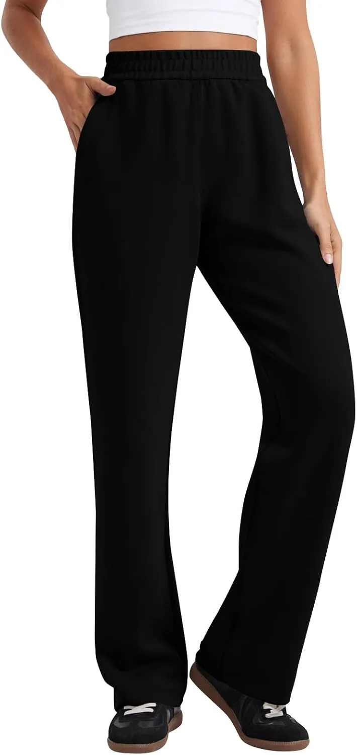 Baggy Sweat Pants for Women Y2k High Waisted Lounge Pants Casual Loose Petite Pants Elastic Waist Wide Leg Pants
