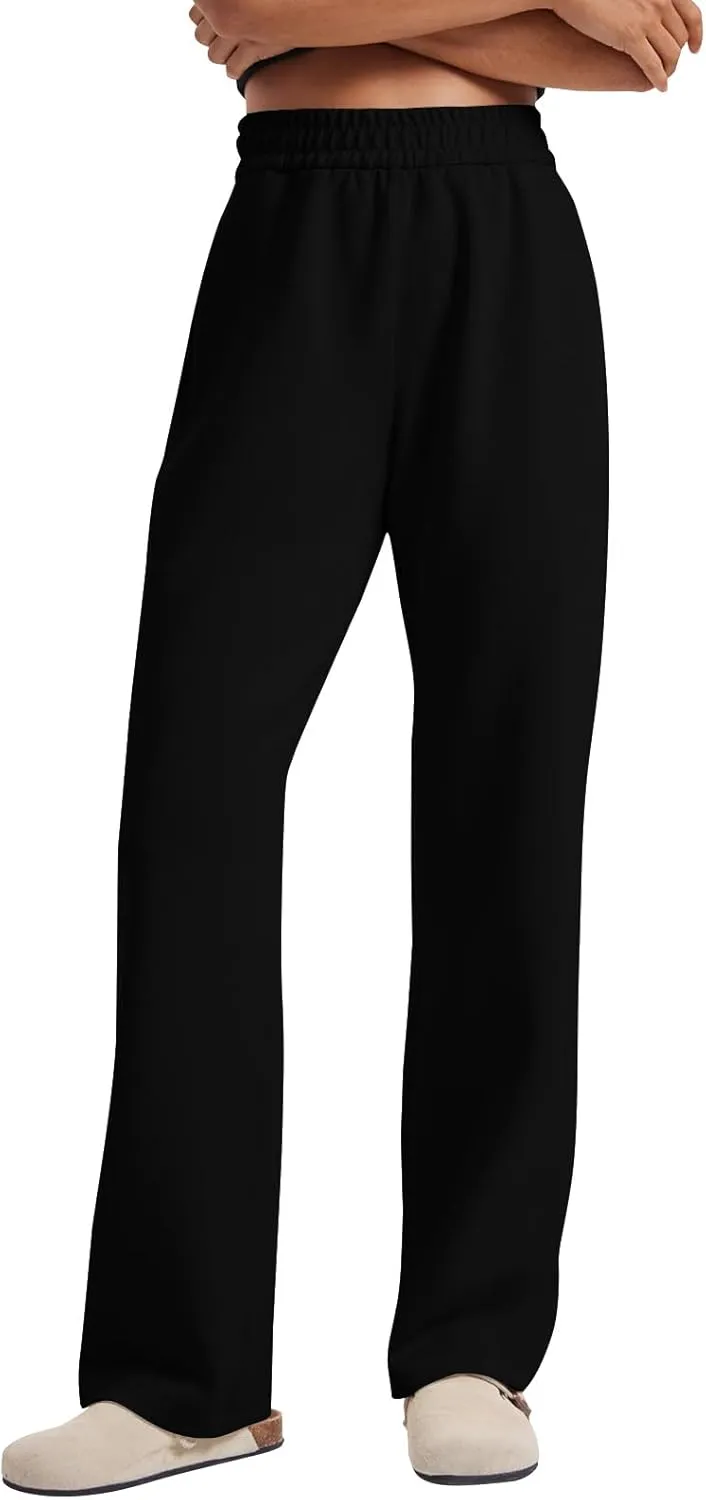 Baggy Sweat Pants for Women Y2k High Waisted Lounge Pants Casual Loose Petite Pants Elastic Waist Wide Leg Pants