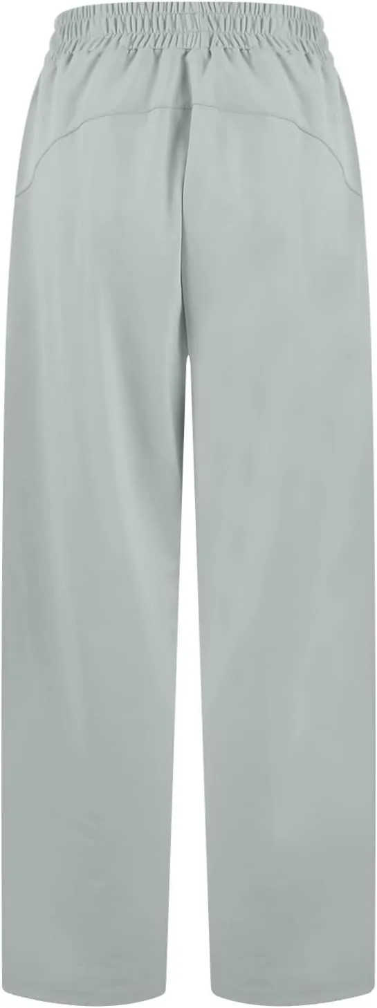 Baggy Sweat Pants for Women Y2k High Waisted Lounge Pants Casual Loose Petite Pants Elastic Waist Wide Leg Pants