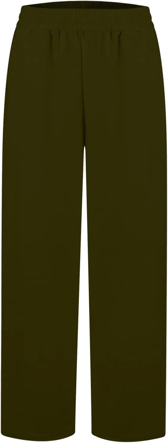 Baggy Sweat Pants for Women Y2k High Waisted Lounge Pants Casual Loose Petite Pants Elastic Waist Wide Leg Pants