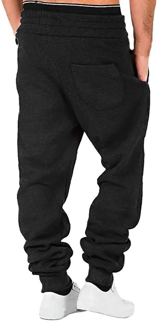 Big and Tall Cargo Pants for Men Sweatpants for Men Pockets Rope Loose Sweatpant Cargo Pants for Men Straight Elastic