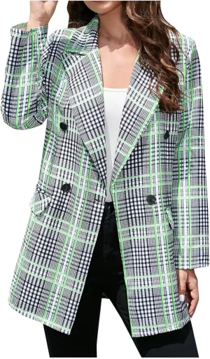Blazer Jackets for Women Dressy Casual Long Sleeve Work Office Suit Jackets Open Front Double Breasted Lapel Jackets