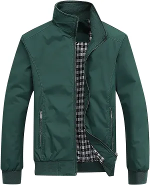 Bomber Jacket Fashion Stylish Full Zip Up Lightweight Windbreaker Spring Fall Casual Jackets Work Dress, S-3XL