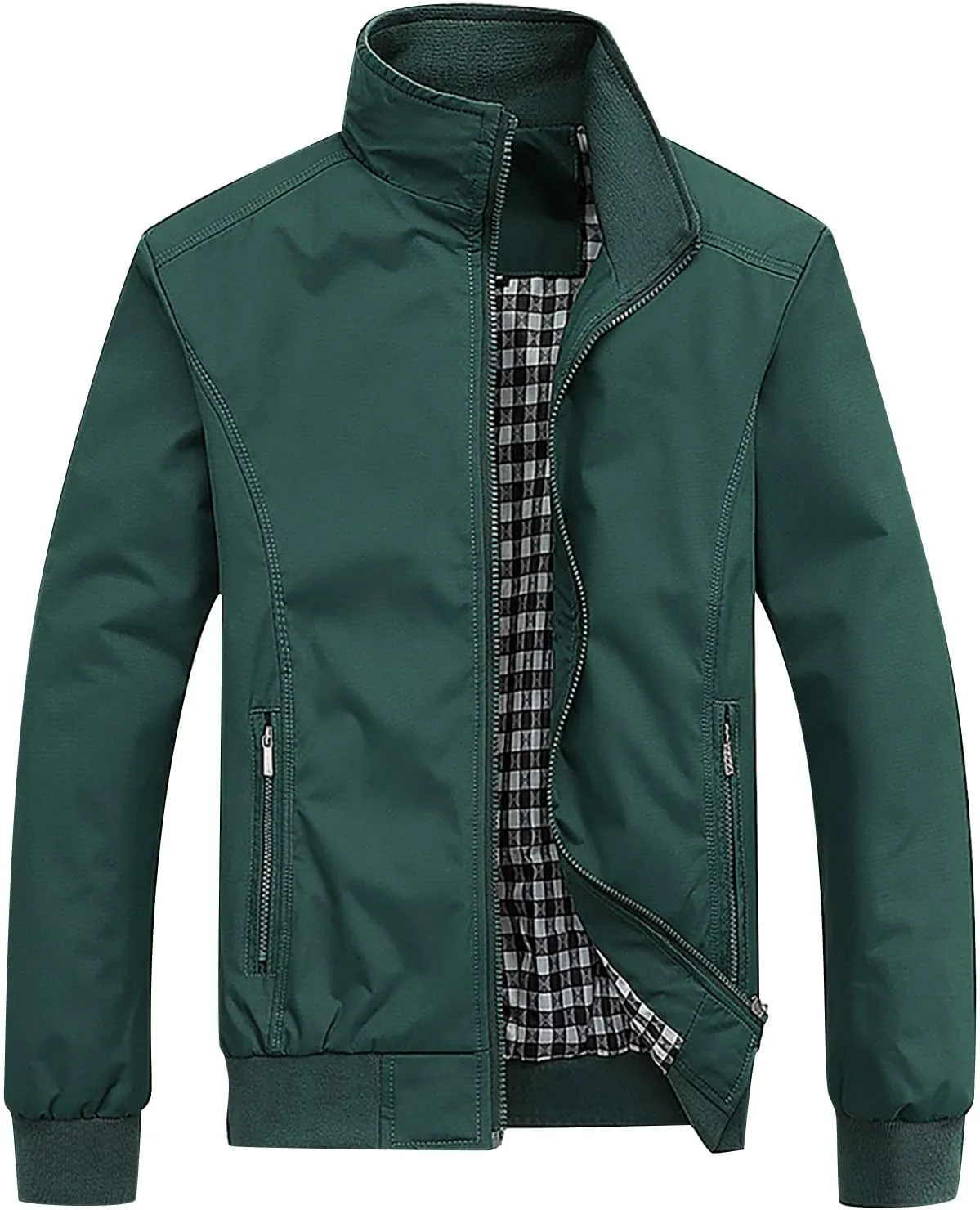 Bomber Jacket Fashion Stylish Full Zip Up Lightweight Windbreaker Spring Fall Casual Jackets Work Dress, S-3XL