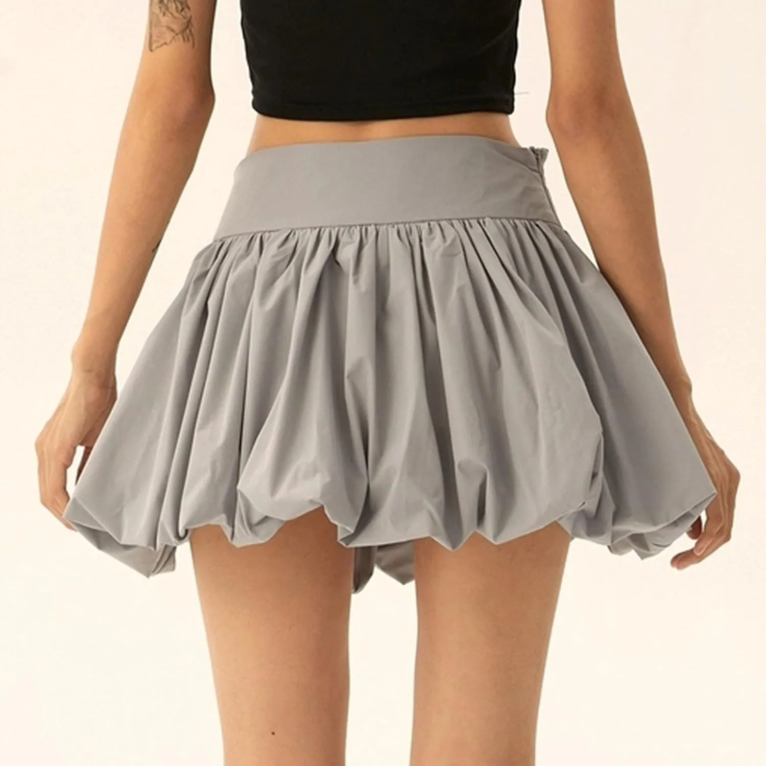 Bubble Skirts for Women Mini Summer Skirts Elastic Waist Pleated Skirts Trendy Casual Skirt Short Cute Ruffle Skirts