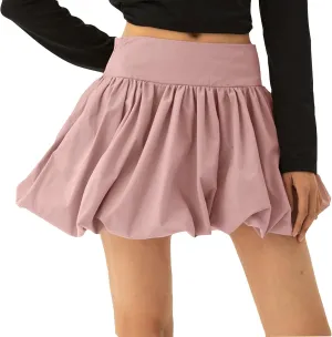 Bubble Skirts for Women Mini Summer Skirts Elastic Waist Pleated Skirts Trendy Casual Skirt Short Cute Ruffle Skirts