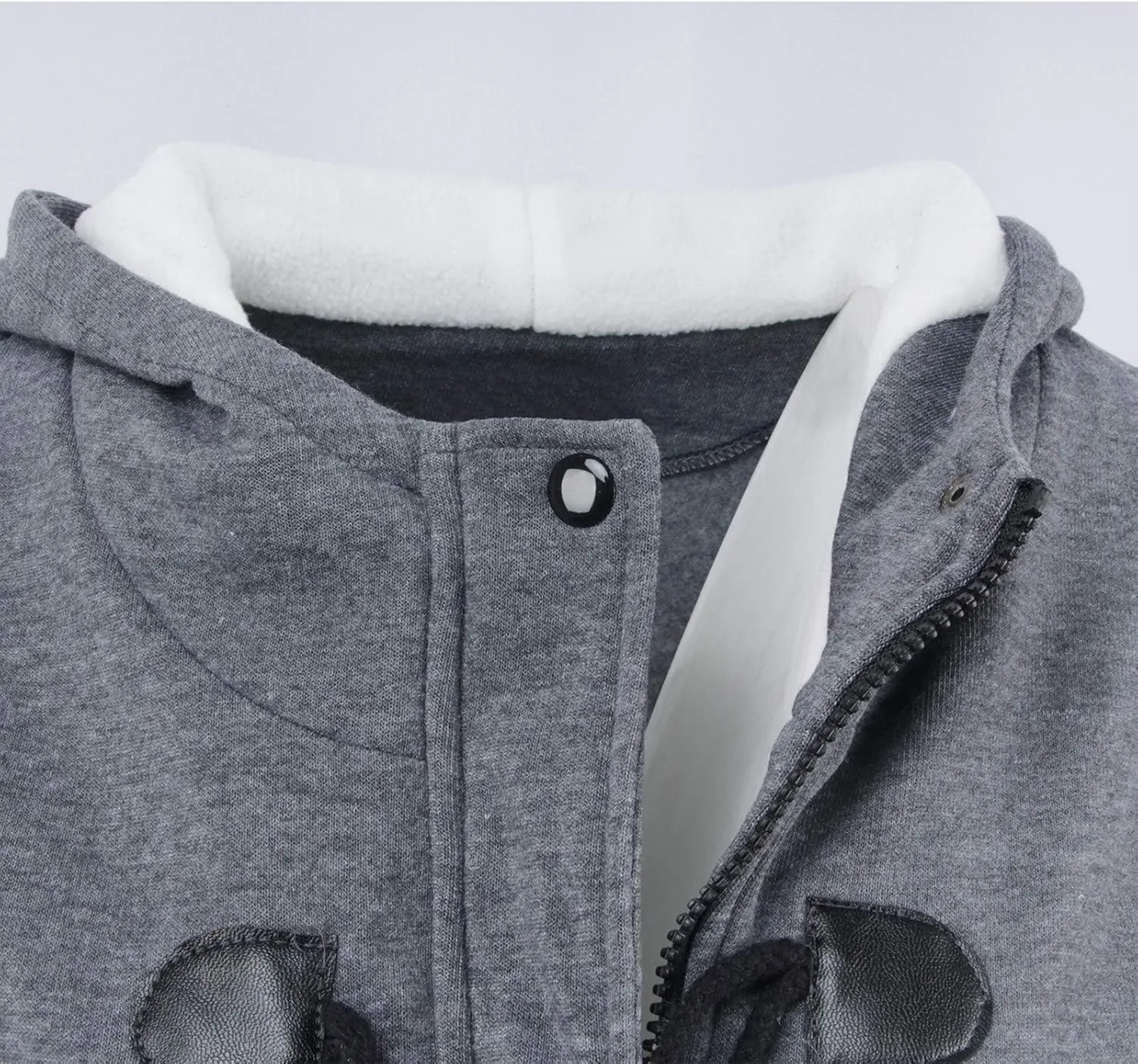 Canbebig Women Winter Coats Fleece Jacket Hooded Horn Buckle Sherpa Lined Outerwear Warm Long Sleeve Thicken Coat with Pocket