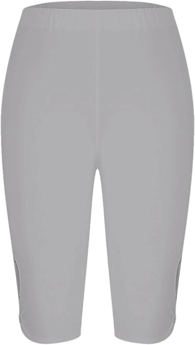 Capri Leggings for Women Tummy Control Knee Length Capri Leggings 2024 Summer Cropped Pants Casual Solid Color Comfy Capris