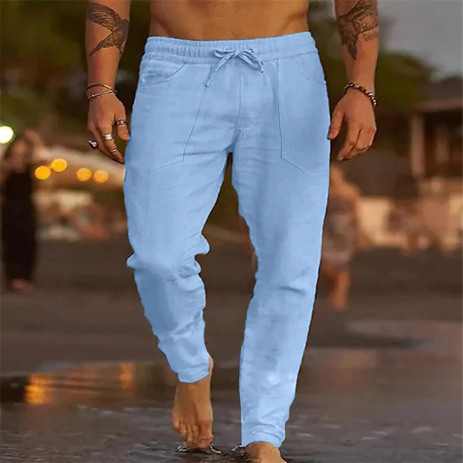 Cargo Pants for Men Big and Tall, Chino Jogger Pants Sweatpants for Men Pants Casual Rope Loose Heavyweight Fit Cargo
