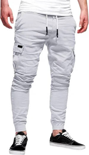 Cargo Pants for Men Big and Tall Pants Jogger Pants for Men Plain Wild Cargo Pant Fall Winter Elastic Drawstring Pant