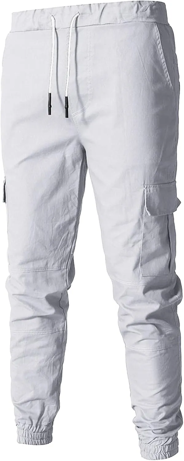 Cargo Pants for Men Big and Tall Pants Jogger Pants for Men Plain Wild Cargo Pant Fall Winter Elastic Drawstring Pant