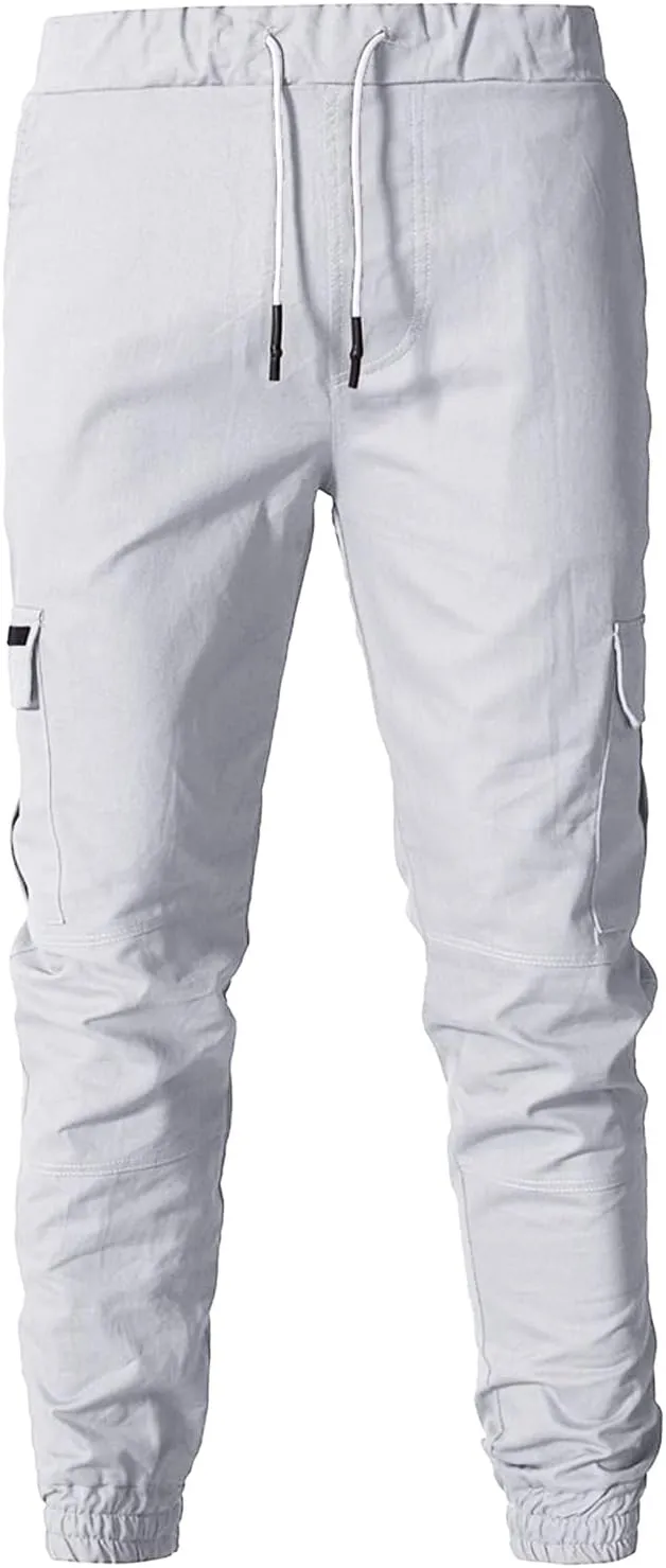 Cargo Pants for Men Big and Tall Pants Jogger Pants for Men Plain Wild Cargo Pant Fall Winter Elastic Drawstring Pant