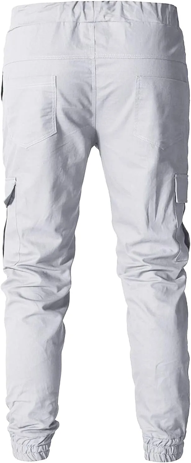 Cargo Pants for Men Big and Tall Pants Jogger Pants for Men Plain Wild Cargo Pant Fall Winter Elastic Drawstring Pant