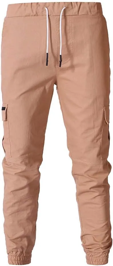 Cargo Pants for Men Big and Tall Sweatpants Cotton Fitted Running Workout Athletic Joggers with Pockets Men's Jogger