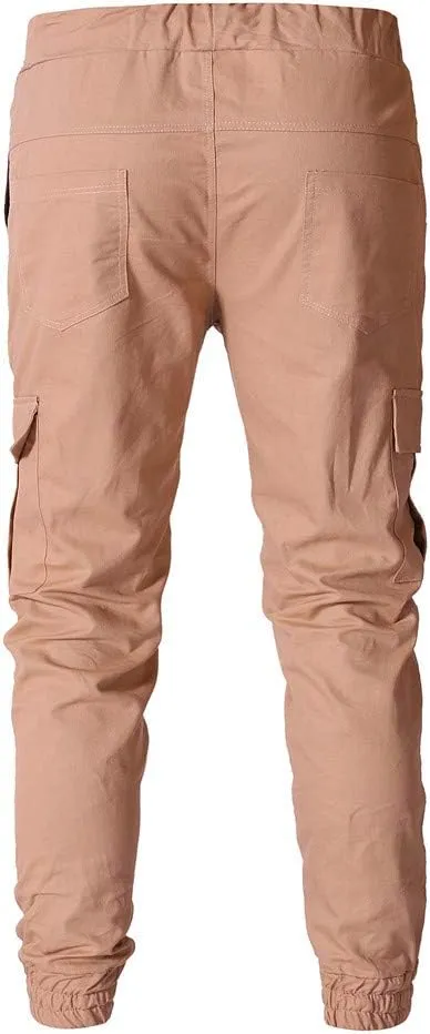 Cargo Pants for Men Big and Tall Sweatpants Cotton Fitted Running Workout Athletic Joggers with Pockets Men's Jogger