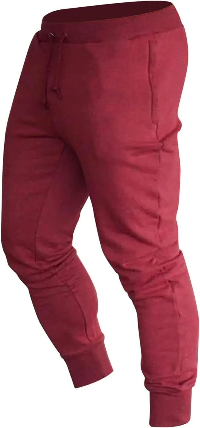 Cargo Pants for Men Big and Tall Trousers Men's Heavyweight Fleece Cargo Sweatpants Elastic Waist Drawstring Straight