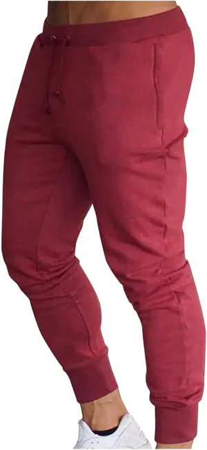 Cargo Pants for Men Big and Tall Trousers Men's Heavyweight Fleece Cargo Sweatpants Elastic Waist Drawstring Straight