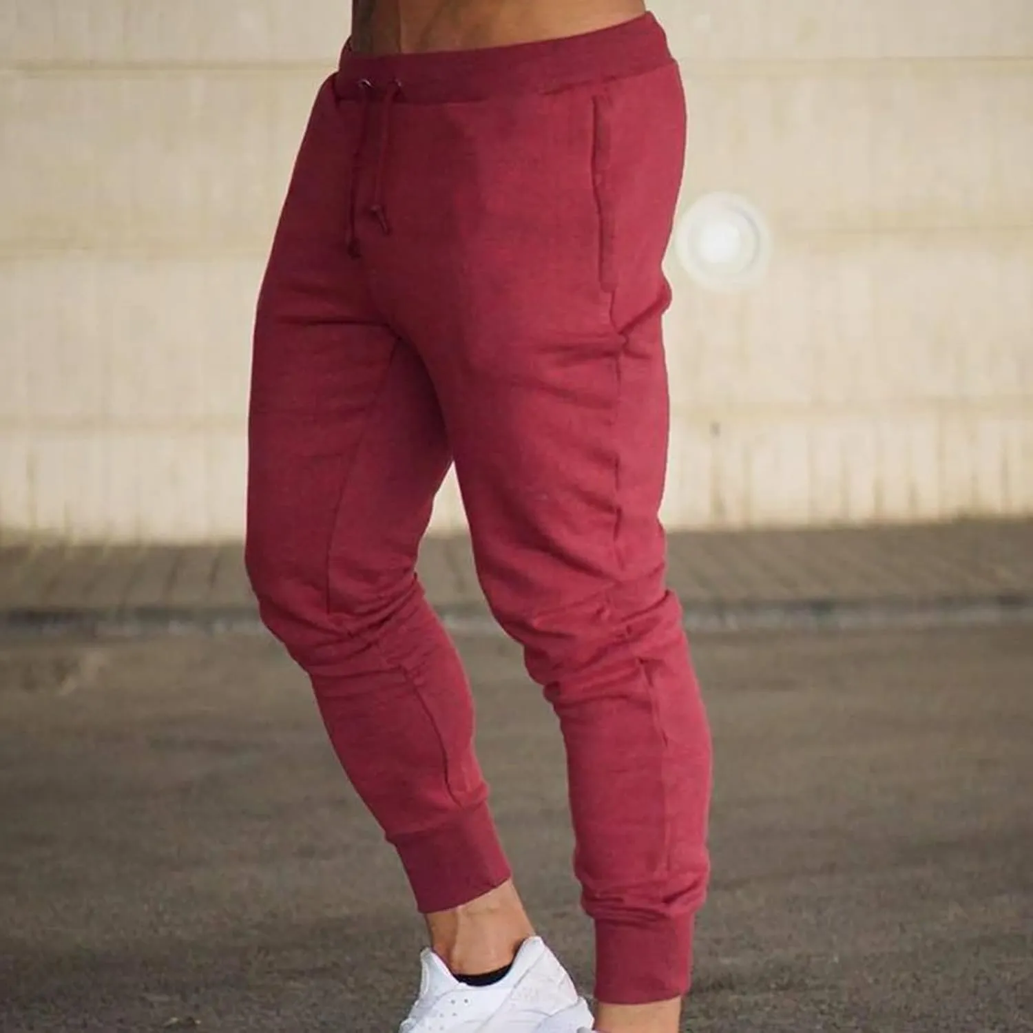 Cargo Pants for Men Big and Tall Trousers Men's Heavyweight Fleece Cargo Sweatpants Elastic Waist Drawstring Straight