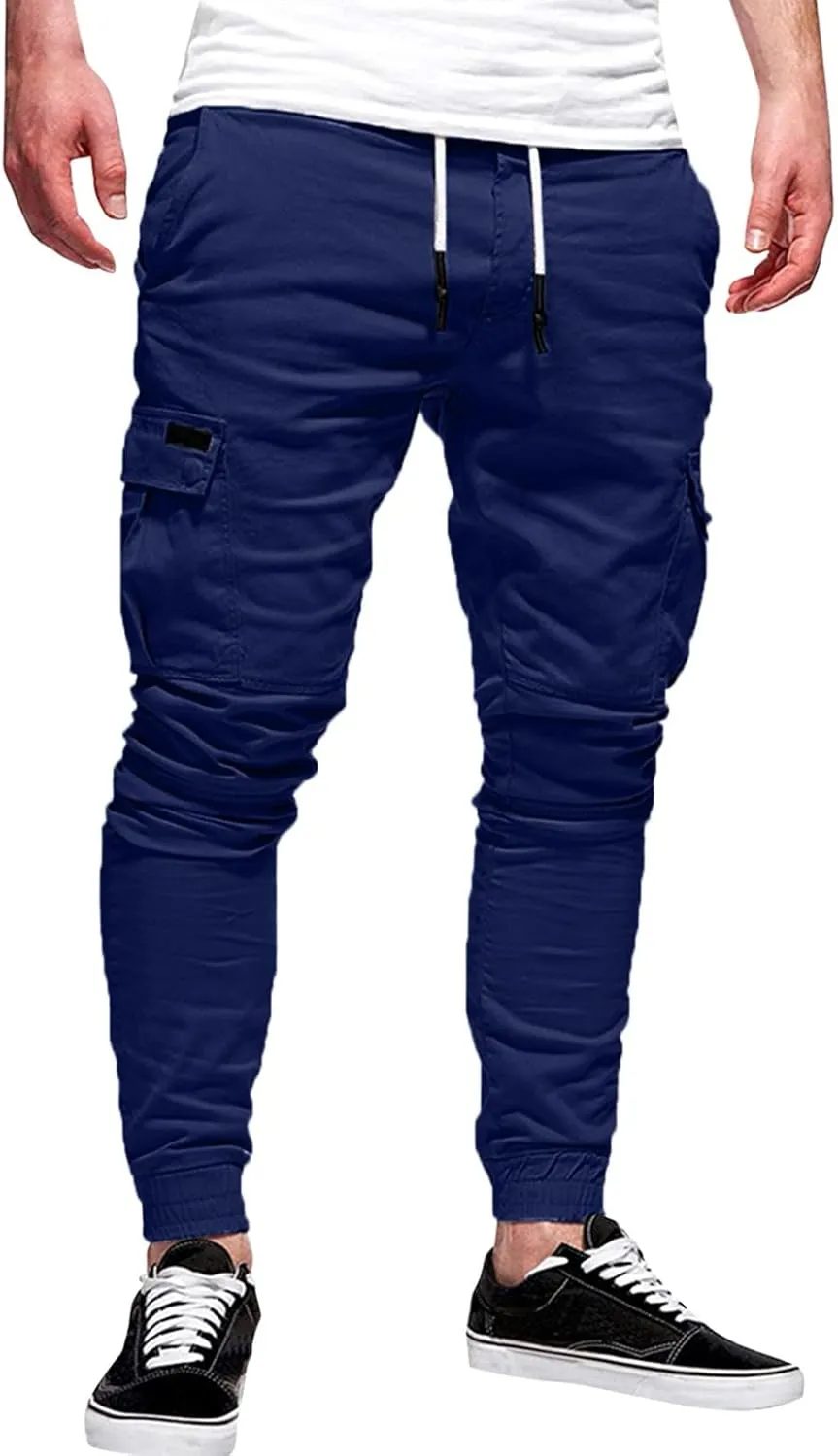 Cargo Pants for Men Joggers Elastic Waist Athletic Workout Jogger Drawstring Sport Pants Mens Sweatpants with Pockets