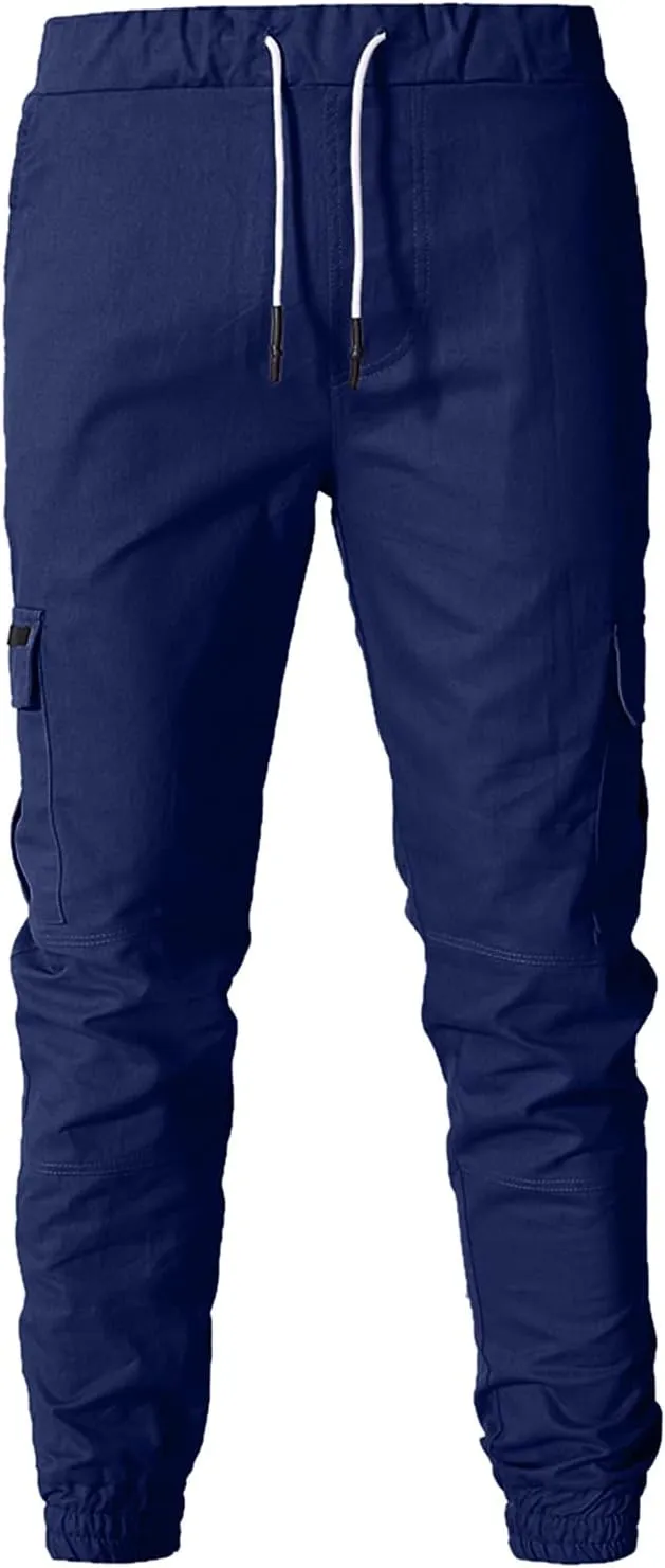 Cargo Pants for Men Joggers Elastic Waist Athletic Workout Jogger Drawstring Sport Pants Mens Sweatpants with Pockets