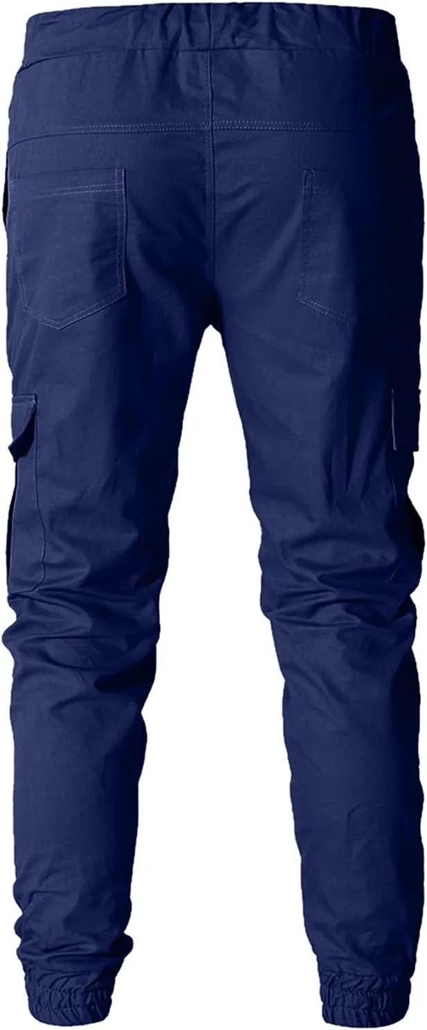 Cargo Pants for Men Joggers Elastic Waist Athletic Workout Jogger Drawstring Sport Pants Mens Sweatpants with Pockets