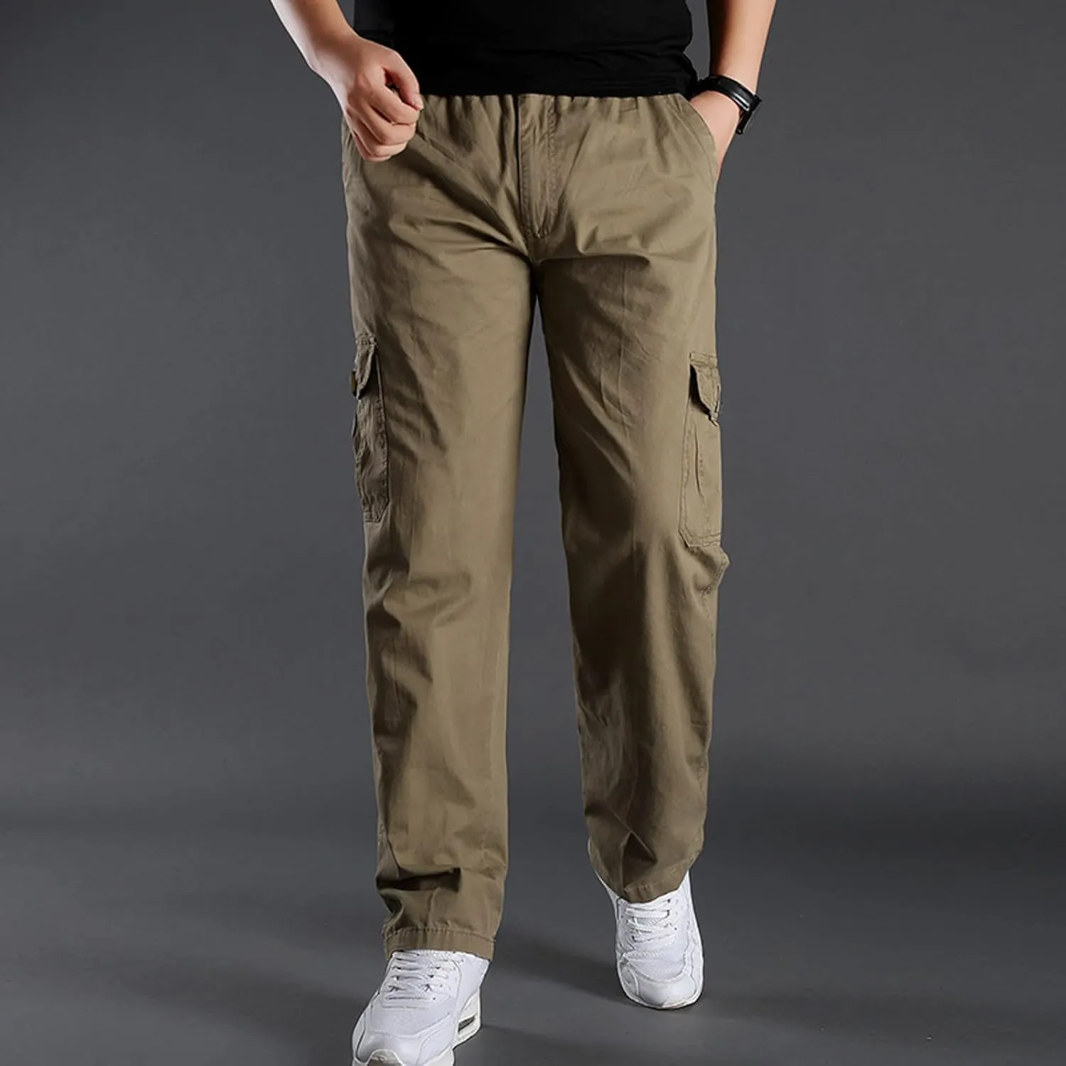 Cargo Sweatpants for Men Big and Tall Cargo Pants Cotton Sweatpants Fashion Joggers Sports Long Pants Trousers Men's